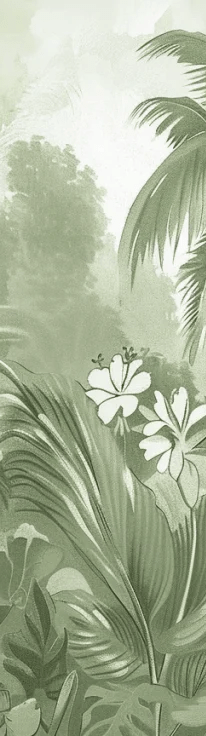 Rêve de Jungle – Panorama Mural en Vert Pastel - Illulart: Papier peint panoramique