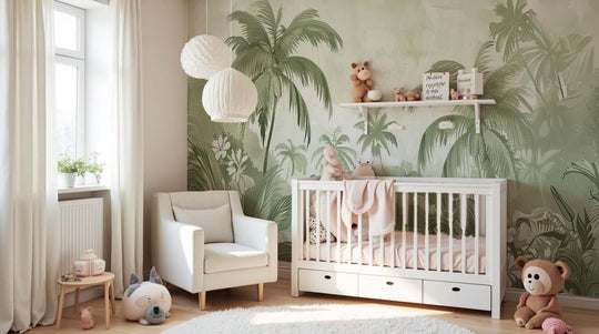 Rêve de Jungle – Panorama Mural en Vert Pastel - Illulart: Papier peint panoramique