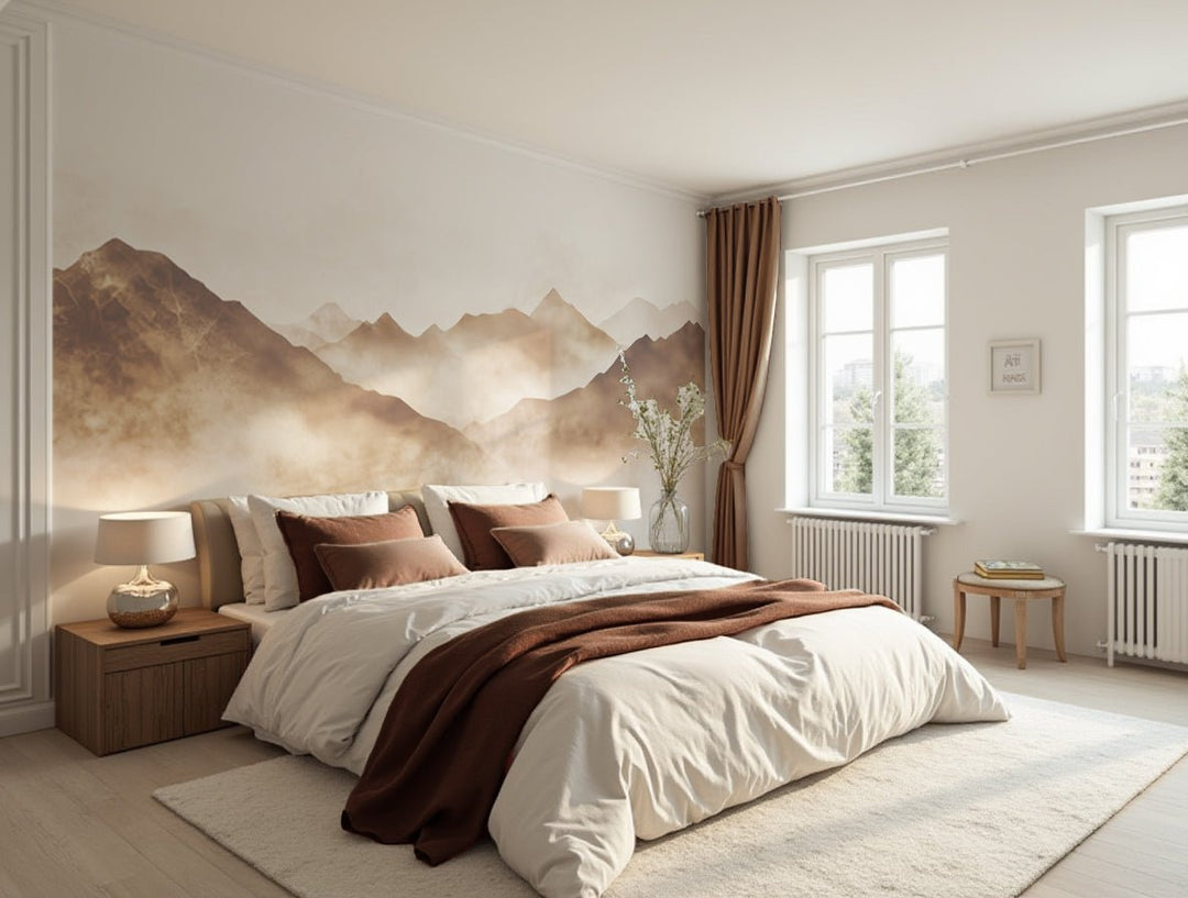 Rêve de Sommets – Papier Peint Panoramique pour une Ambiance Apaisante - Illulart: Papier peint panoramique