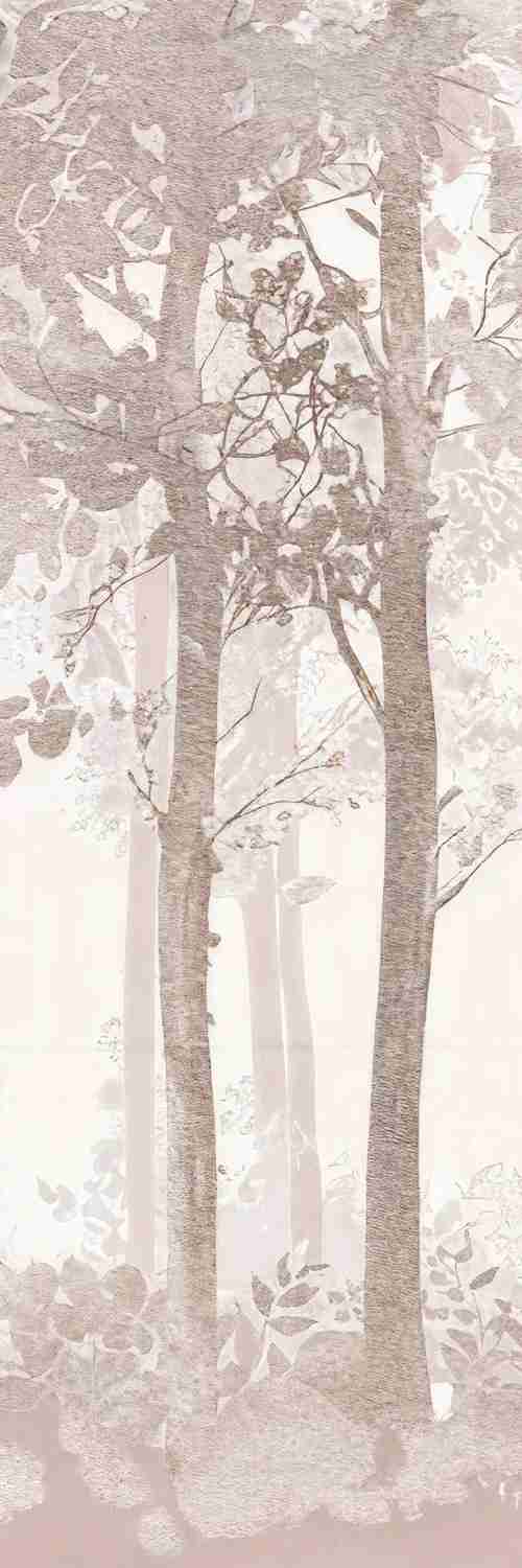 Rêverie en Forêt – Panneau Mural Poétique Taupe - Illulart: Papier peint panoramique