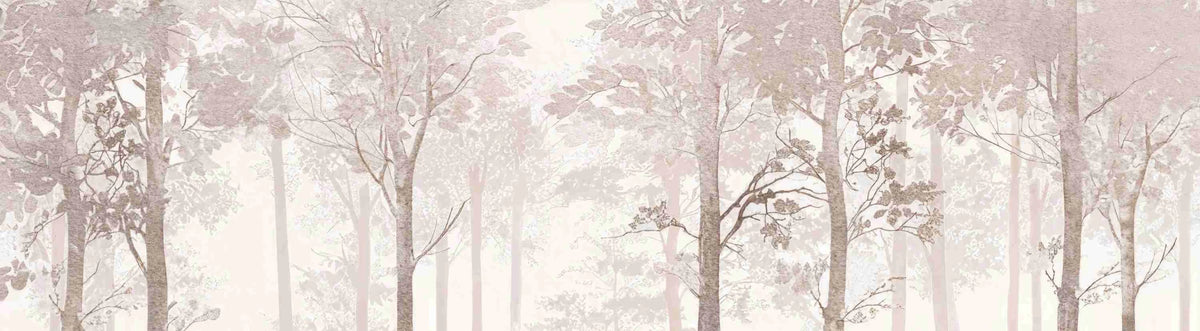 Rêverie en Forêt – Panneau Mural Poétique Taupe - Illulart: Papier peint panoramique