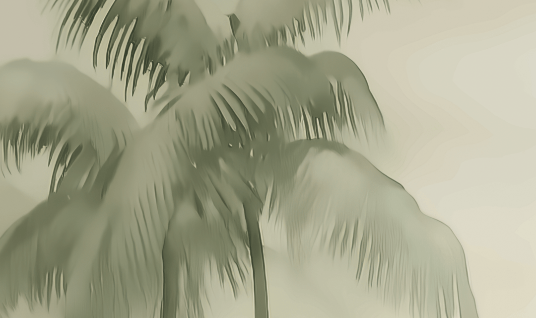 Rêverie Tropicale : Papier Peint Poétique et Apaisant - Décoration Murale - Illulart: Papier peint panoramique