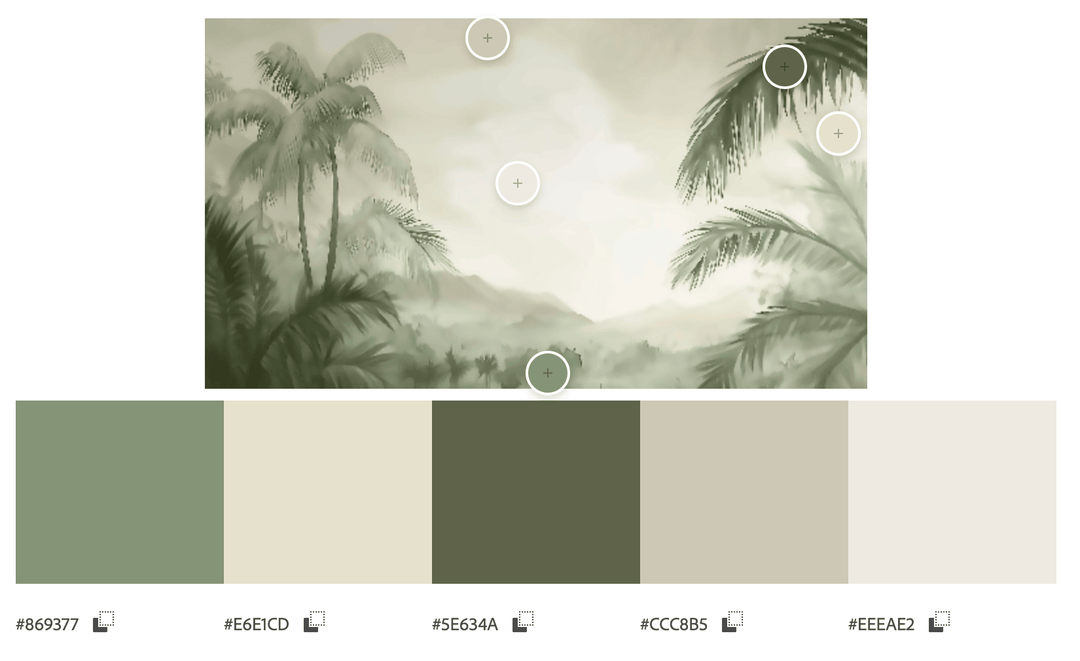 Rêverie Tropicale : Papier Peint Poétique et Apaisant - Décoration Murale - Illulart: Papier peint panoramique