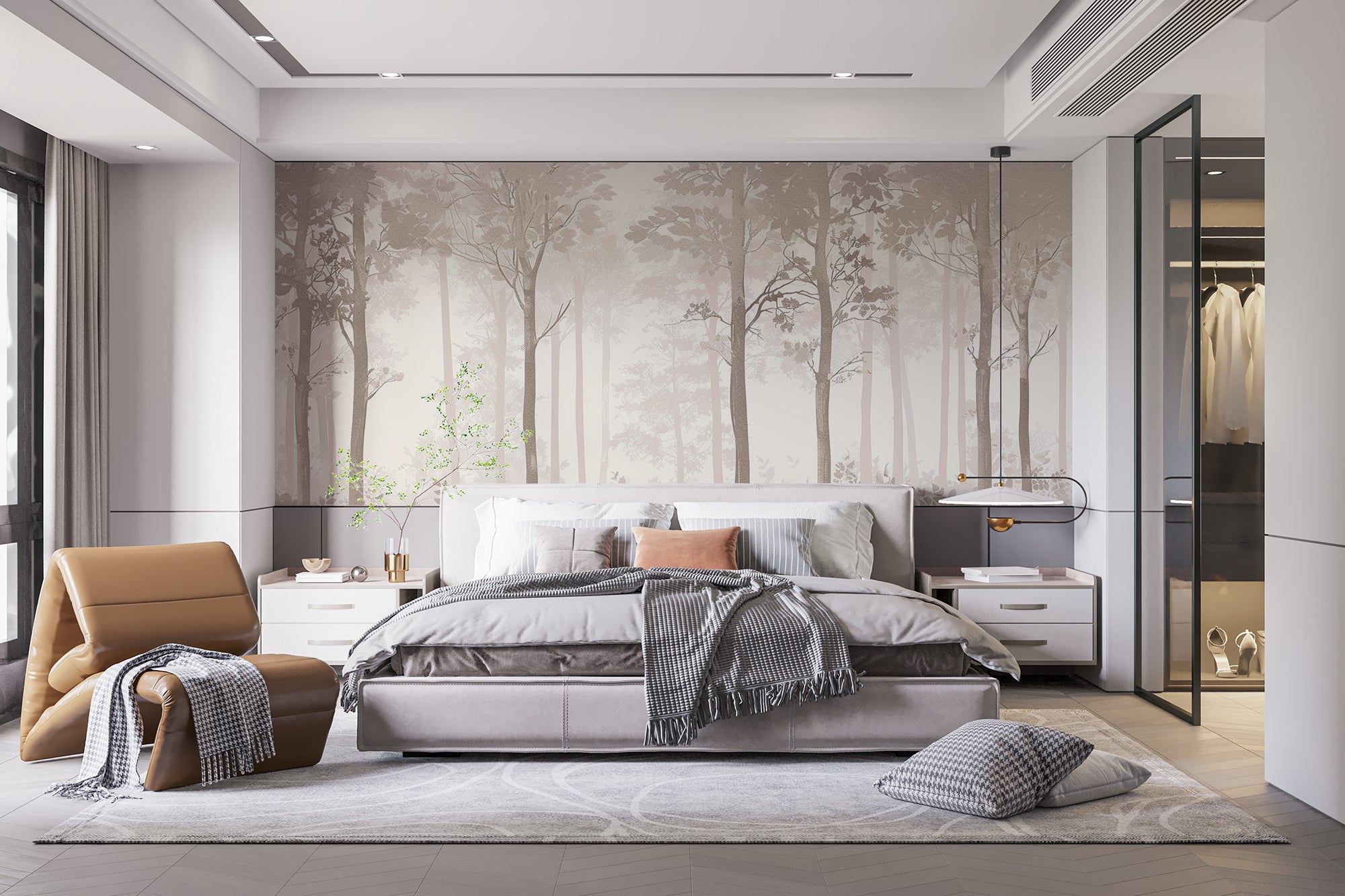 Daydreaming in the Forest – Poetic Taupe Wall Panel
