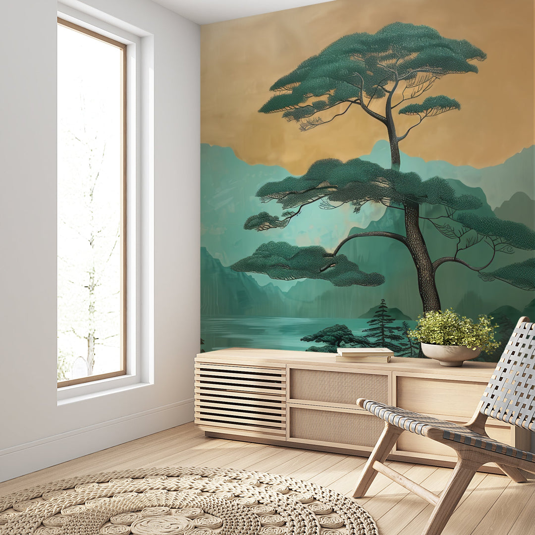 Rivages Oubliés : Reflet de Sérénité et de Paix en papier peint - Illulart: Papier peint panoramique