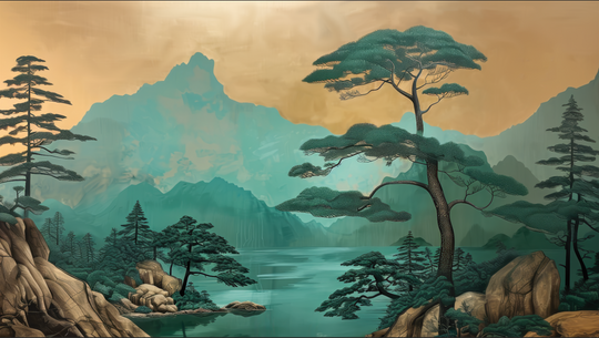 Rivages Oubliés : Reflet de Sérénité et de Paix en papier peint