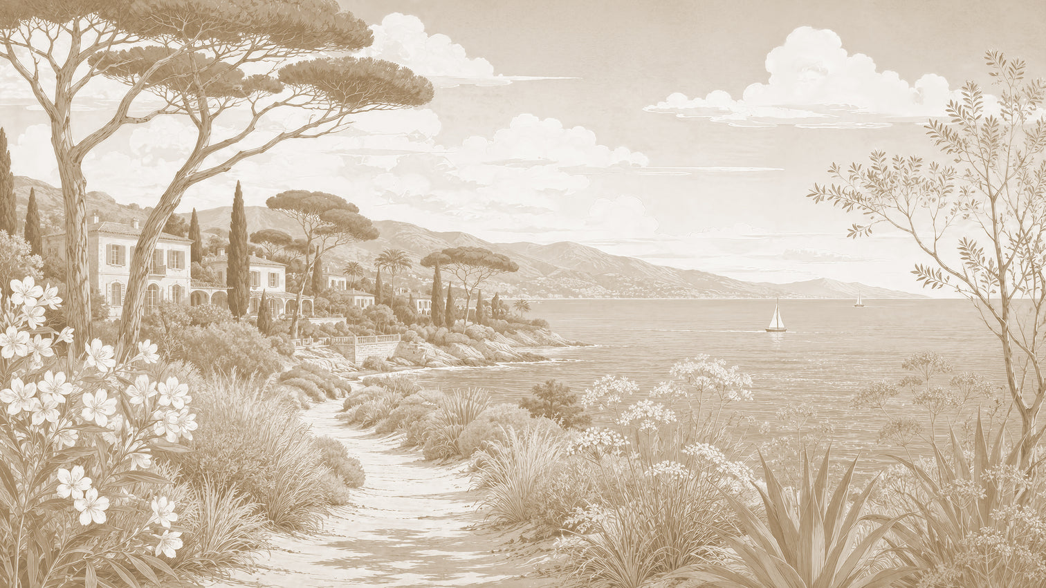 Riviera méditerranéenne sépia