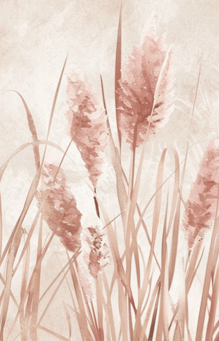 Roseaux Pastels : Nature Délicate pour un Intérieur Serein - Illulart: Papier peint panoramique