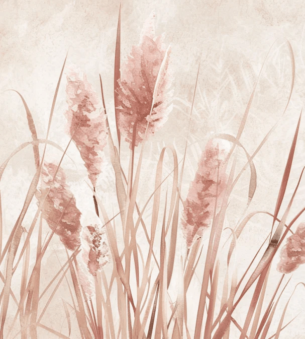 Roseaux Pastels : Nature Délicate pour un Intérieur Serein - Illulart: Papier peint panoramique