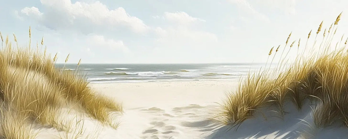 Sentier des Dunes : Papier Peint Panoramique Sable et Mer - Illulart: Papier peint panoramique