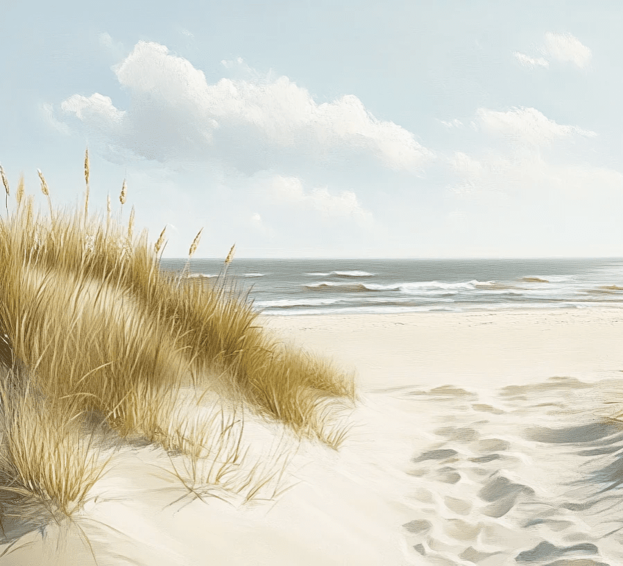 Sentier des Dunes : Papier Peint Panoramique Sable et Mer - Illulart: Papier peint panoramique