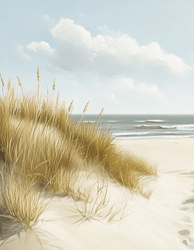 Sentier des Dunes : Papier Peint Panoramique Sable et Mer - Illulart: Papier peint panoramique