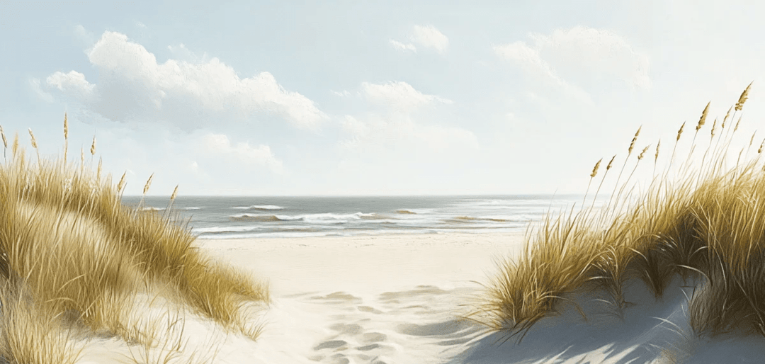 Sentier des Dunes : Papier Peint Panoramique Sable et Mer - Illulart: Papier peint panoramique