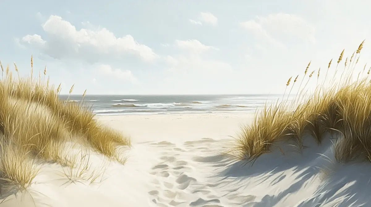 Sentier des Dunes : Papier Peint Panoramique Sable et Mer - Illulart: Papier peint panoramique