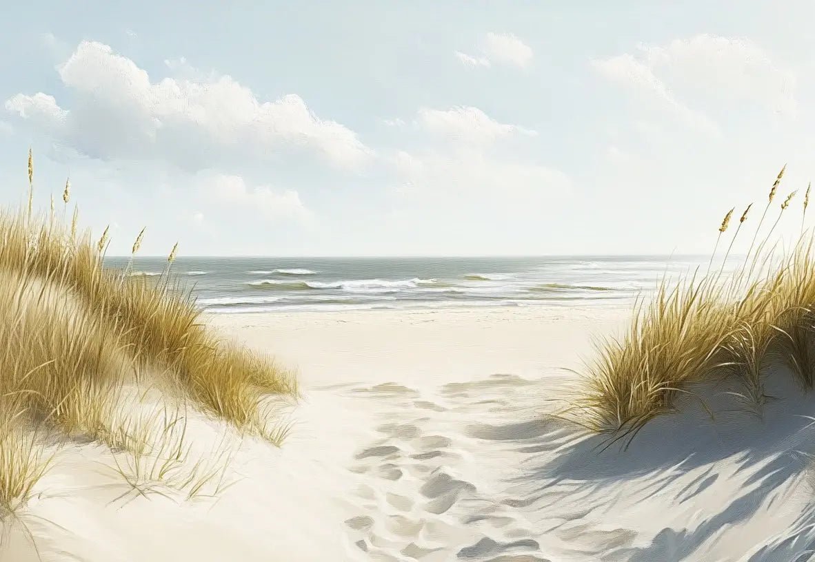 Sentier des Dunes : Papier Peint Panoramique Sable et Mer - Illulart: Papier peint panoramique