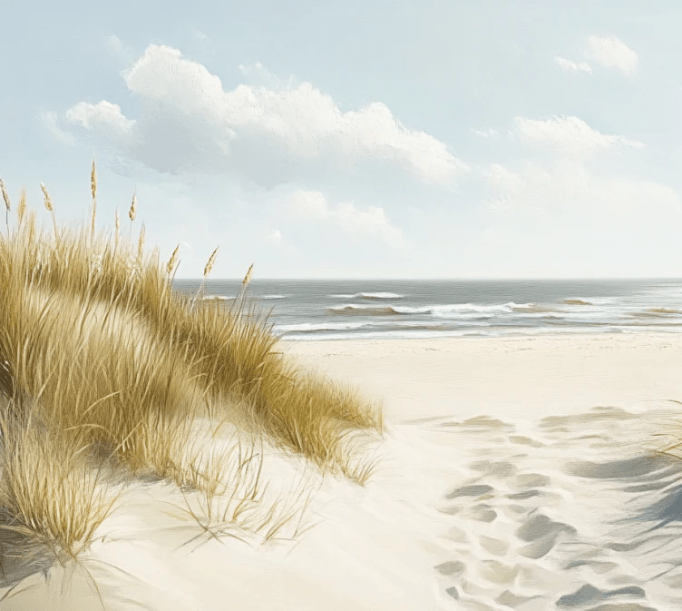 Sentier des Dunes : Papier Peint Panoramique Sable et Mer - Illulart: Papier peint panoramique