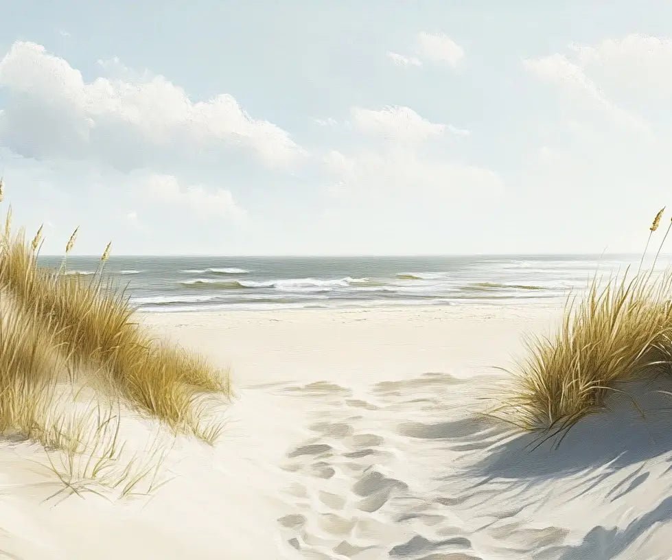 Sentier des Dunes : Papier Peint Panoramique Sable et Mer - Illulart: Papier peint panoramique
