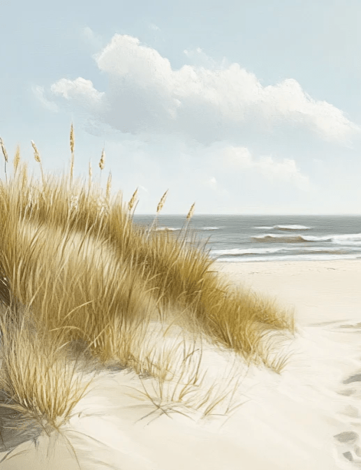 Sentier des Dunes : Papier Peint Panoramique Sable et Mer - Illulart: Papier peint panoramique