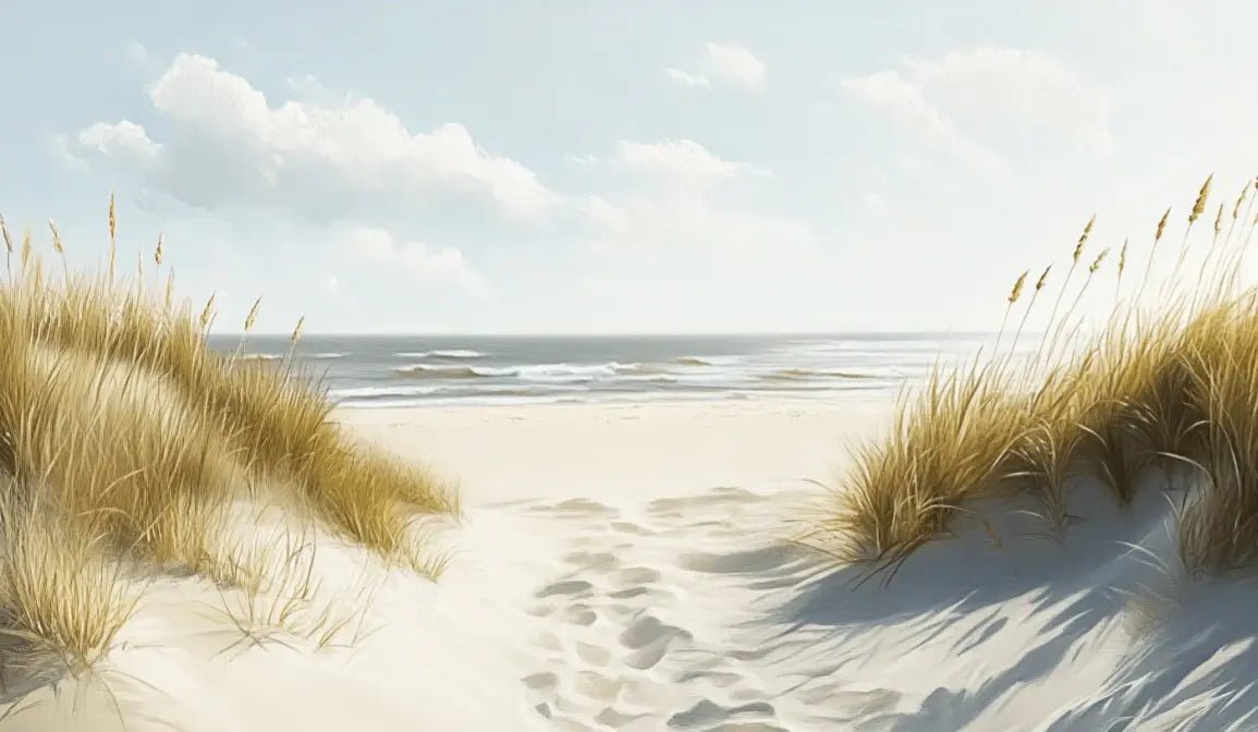 Sentier des Dunes : Papier Peint Panoramique Sable et Mer - Illulart: Papier peint panoramique