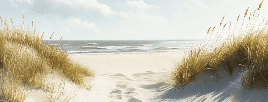 Sentier des Dunes : Papier Peint Panoramique Sable et Mer - Illulart: Papier peint panoramique