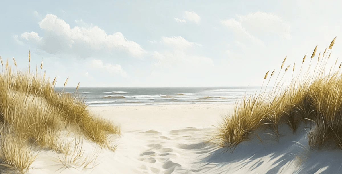 Sentier des Dunes : Papier Peint Panoramique Sable et Mer - Illulart: Papier peint panoramique