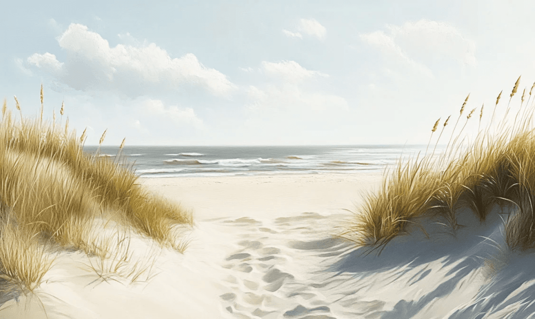 Sentier des Dunes : Papier Peint Panoramique Sable et Mer - Illulart: Papier peint panoramique