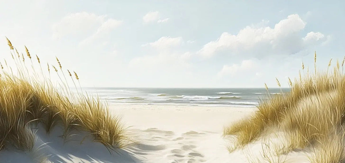 Sentier des Dunes : Papier Peint Panoramique Sable et Mer - Illulart: Papier peint panoramique