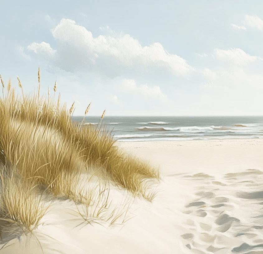 Sentier des Dunes : Papier Peint Panoramique Sable et Mer - Illulart: Papier peint panoramique