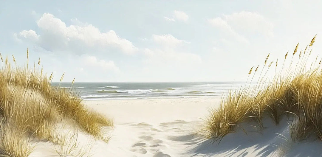 Sentier des Dunes : Papier Peint Panoramique Sable et Mer - Illulart: Papier peint panoramique