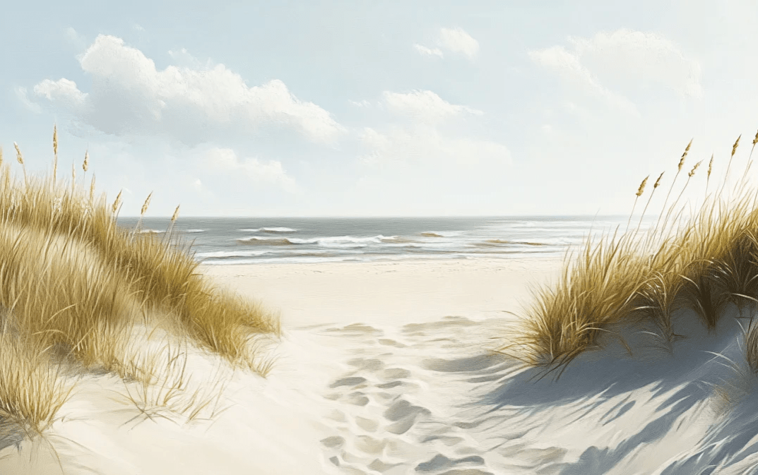 Sentier des Dunes : Papier Peint Panoramique Sable et Mer - Illulart: Papier peint panoramique