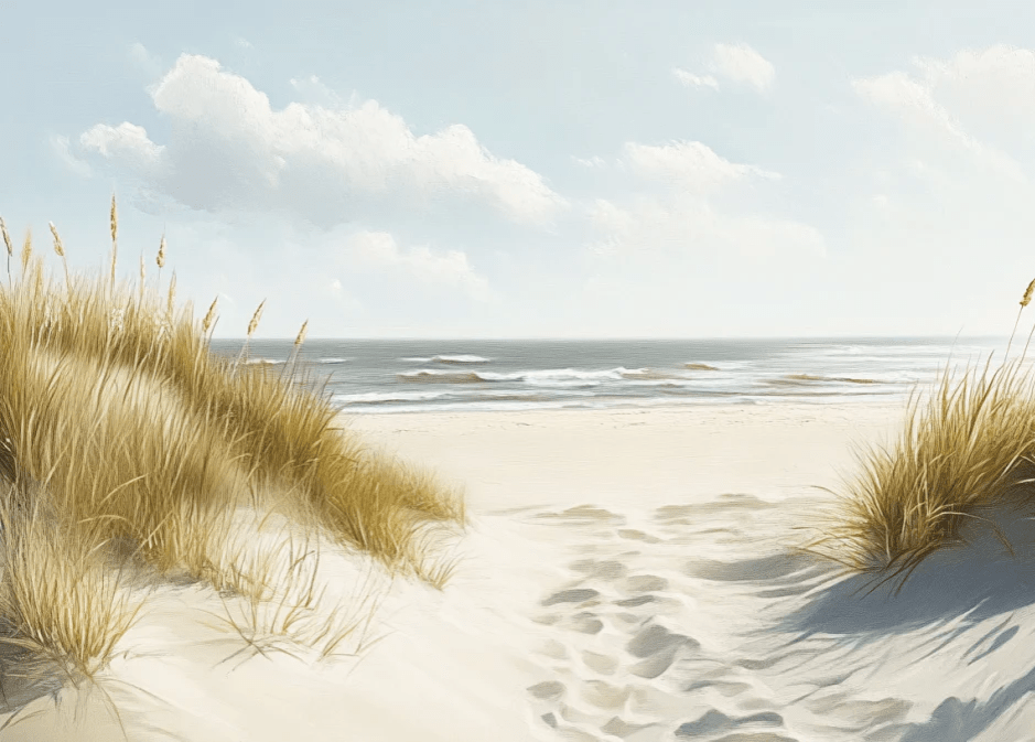 Sentier des Dunes : Papier Peint Panoramique Sable et Mer - Illulart: Papier peint panoramique