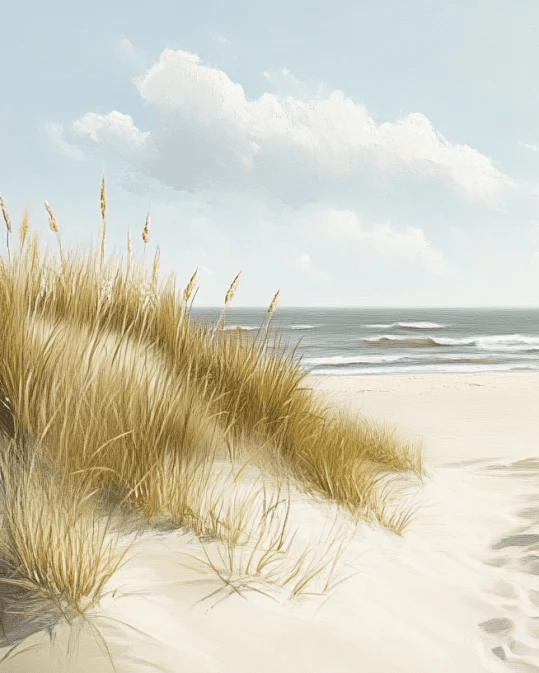 Sentier des Dunes : Papier Peint Panoramique Sable et Mer - Illulart: Papier peint panoramique