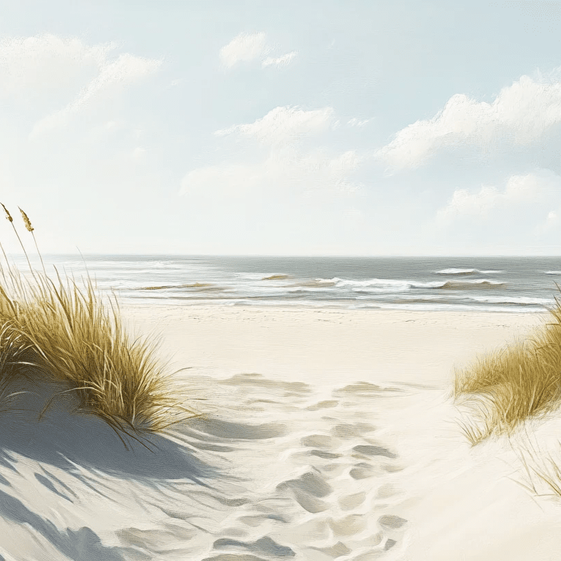 Sentier des Dunes : Papier Peint Panoramique Sable et Mer - Illulart: Papier peint panoramique