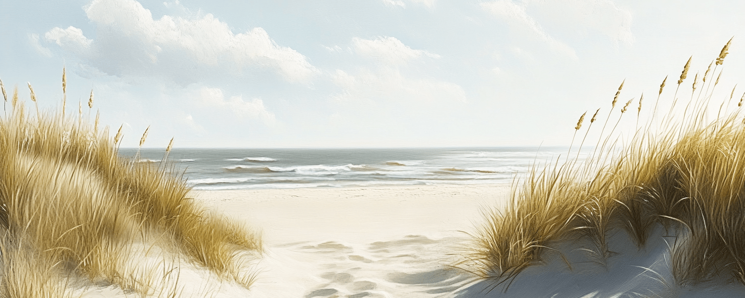 Sentier des Dunes : Papier Peint Panoramique Sable et Mer