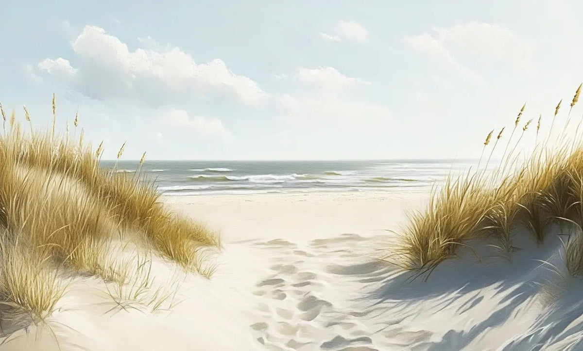 Sentier des Dunes : Papier Peint Panoramique Sable et Mer - Illulart: Papier peint panoramique