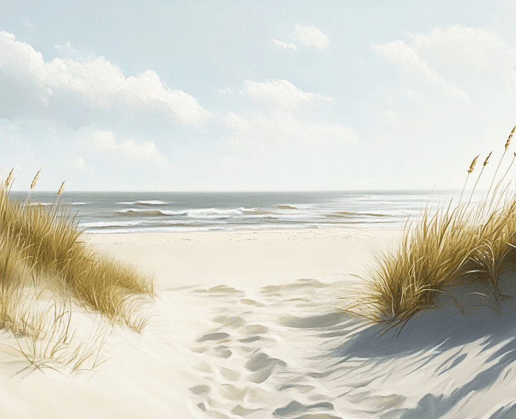 Sentier des Dunes : Papier Peint Panoramique Sable et Mer - Illulart: Papier peint panoramique