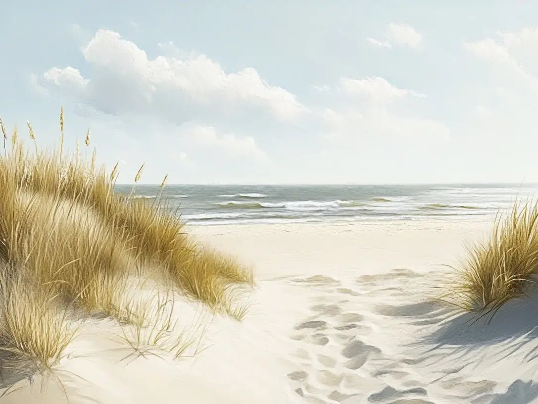 Sentier des Dunes : Papier Peint Panoramique Sable et Mer - Illulart: Papier peint panoramique