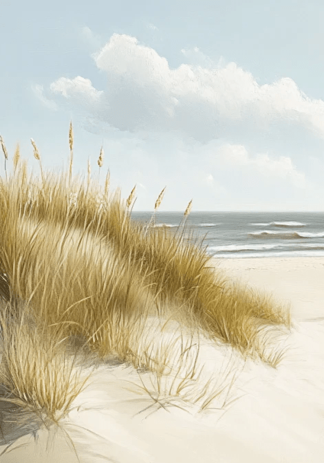 Sentier des Dunes : Papier Peint Panoramique Sable et Mer - Illulart: Papier peint panoramique