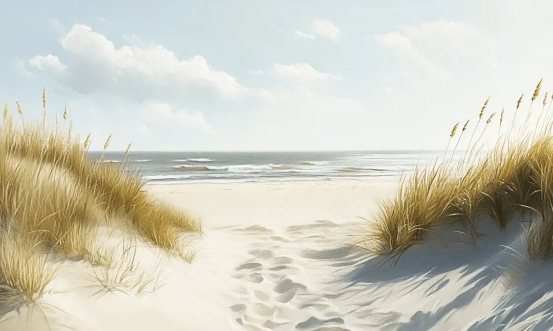 Sentier des Dunes : Papier Peint Panoramique Sable et Mer - Illulart: Papier peint panoramique