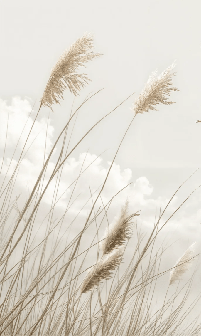 Sérénité Naturelle : Décoration Murale avec Herbes Sauvages - Illulart: Papier peint panoramique