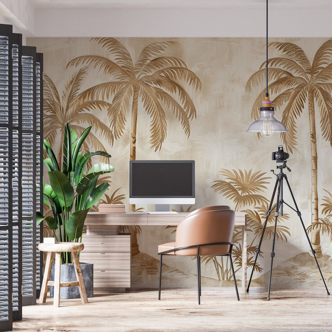 Sérénité Naturelle : Décoration Murale avec Herbes Sauvages - Illulart: Papier peint panoramique