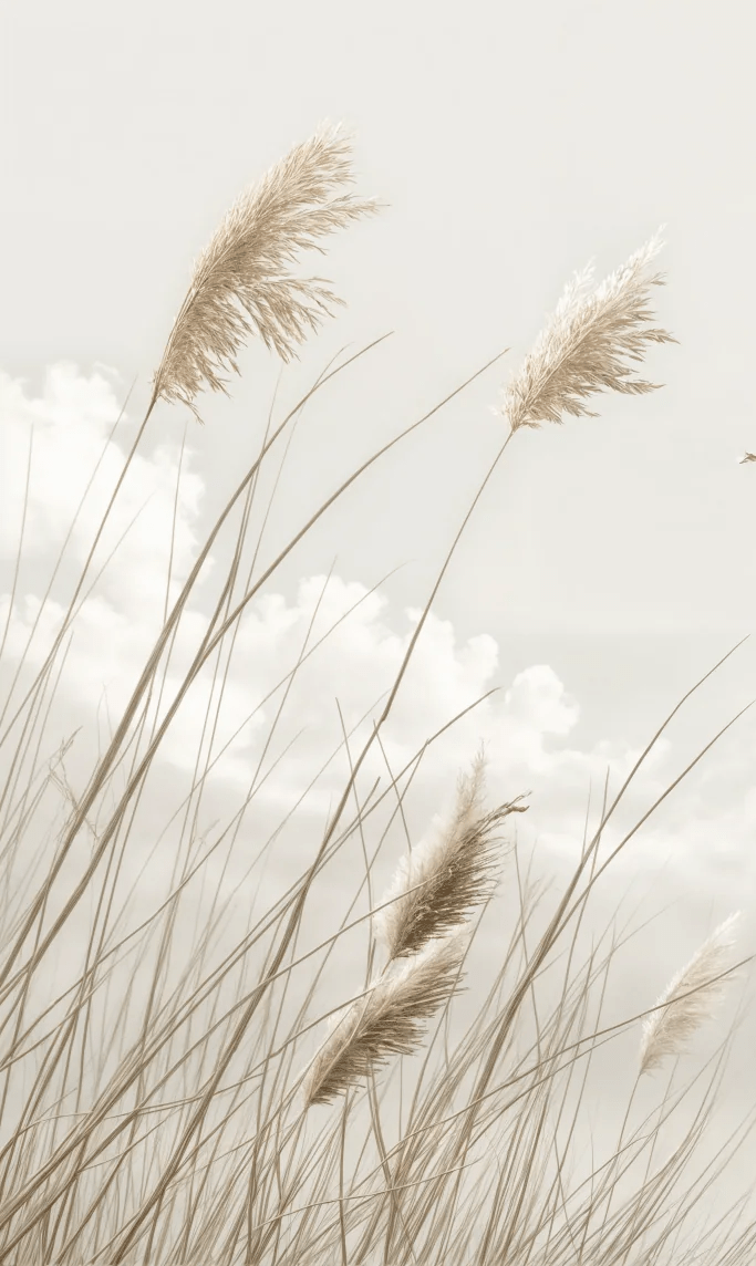 Sérénité Naturelle : Décoration Murale avec Herbes Sauvages - Illulart: Papier peint panoramique