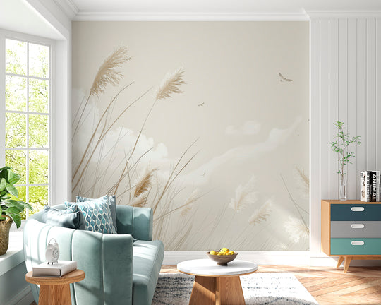 Sérénité Naturelle : Décoration Murale avec Herbes Sauvages