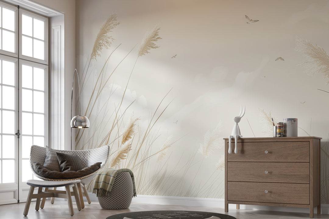 Sérénité Naturelle : Décoration Murale avec Herbes Sauvages