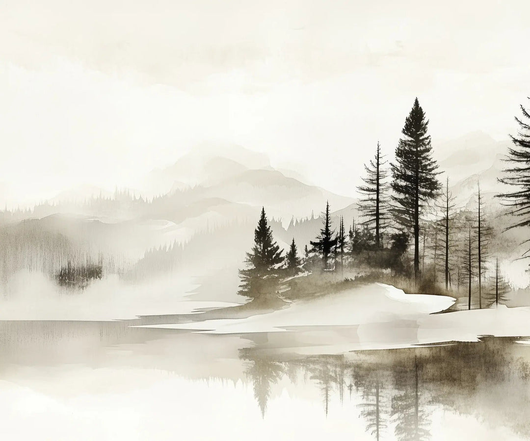 Silence des Bois – Une Immersion Apaisante dans une Forêt Brumeuse - Illulart: Papier peint panoramique