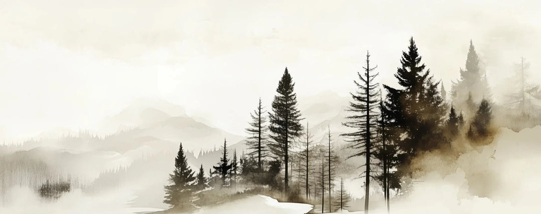Silence des Bois – Une Immersion Apaisante dans une Forêt Brumeuse - Illulart: Papier peint panoramique