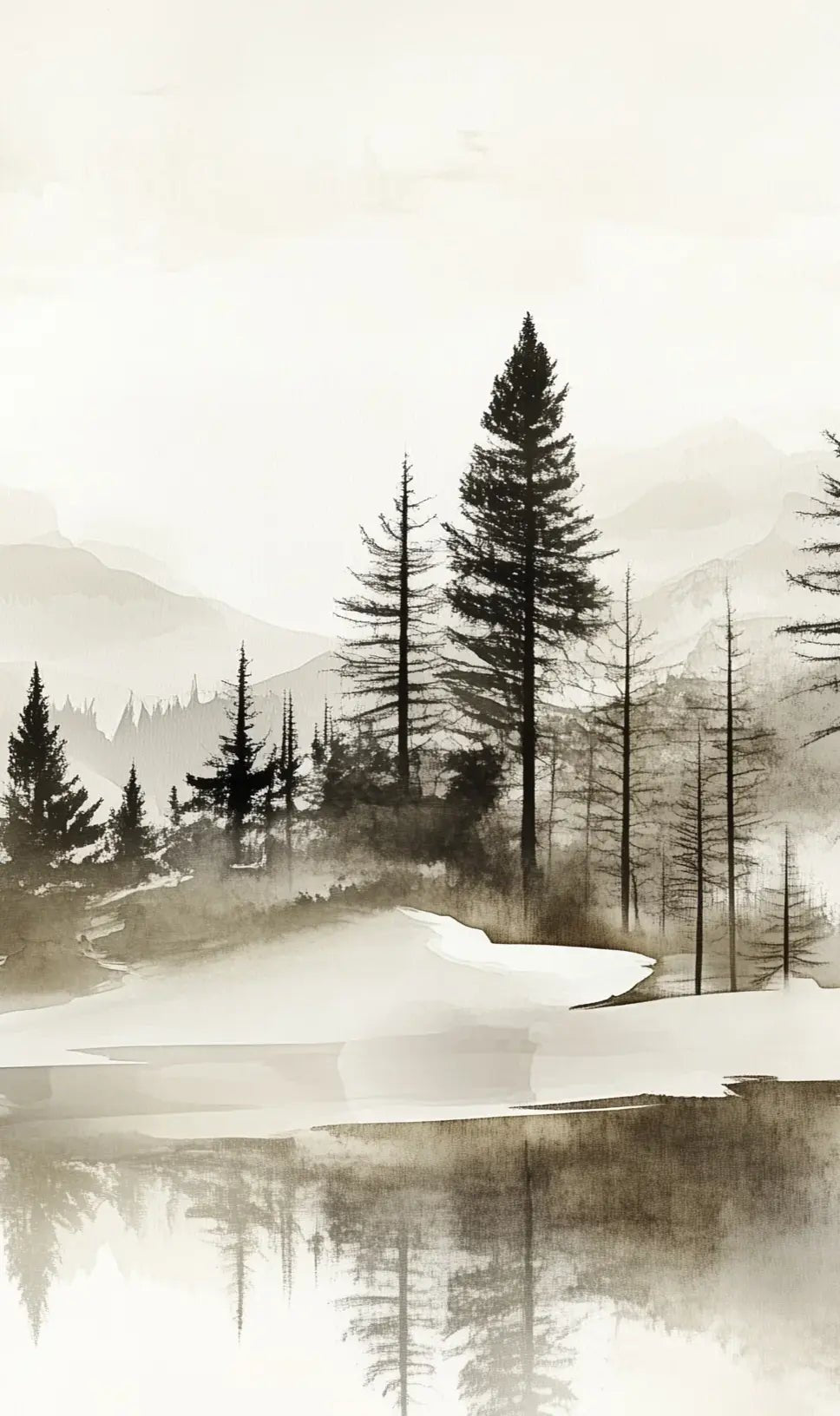 Silence des Bois – Une Immersion Apaisante dans une Forêt Brumeuse - Illulart: Papier peint panoramique