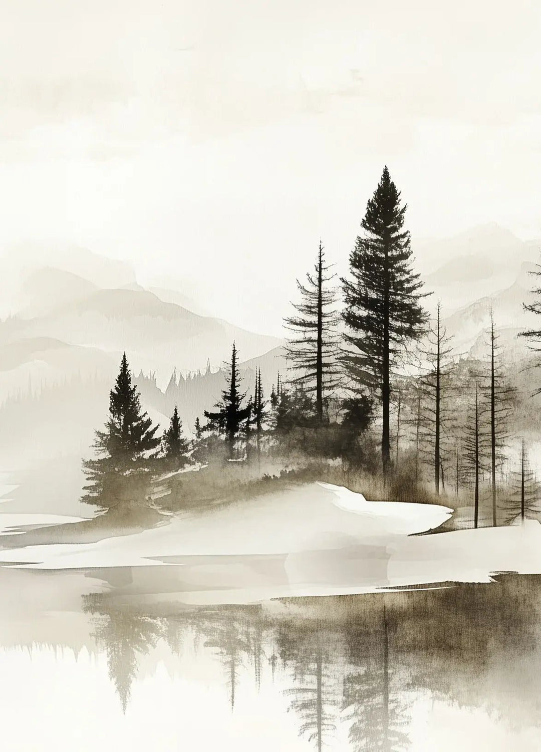 Silence des Bois – Une Immersion Apaisante dans une Forêt Brumeuse - Illulart: Papier peint panoramique