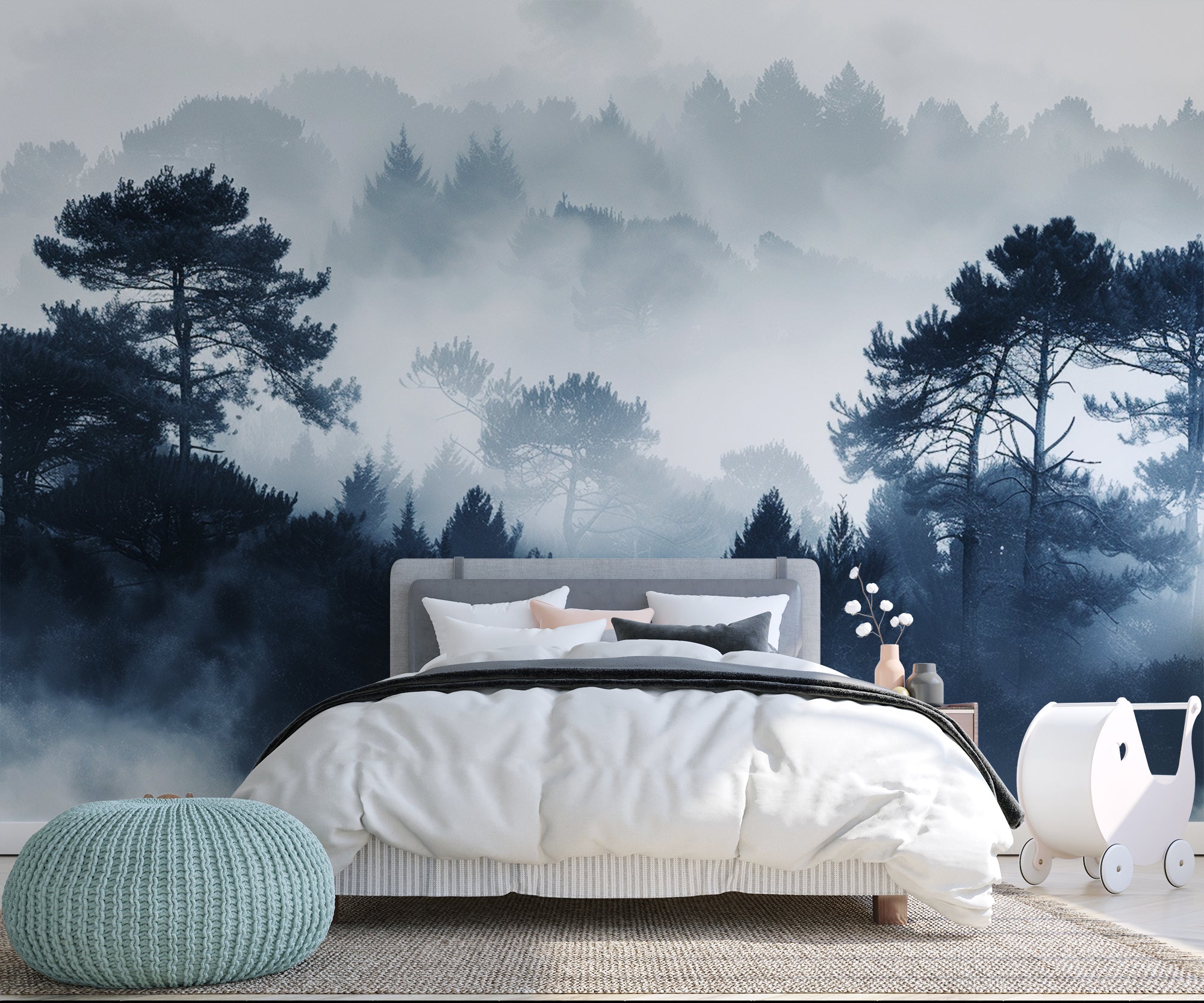 Forest Silhouettes - Misty Elegance | Panoramic Wallpaper