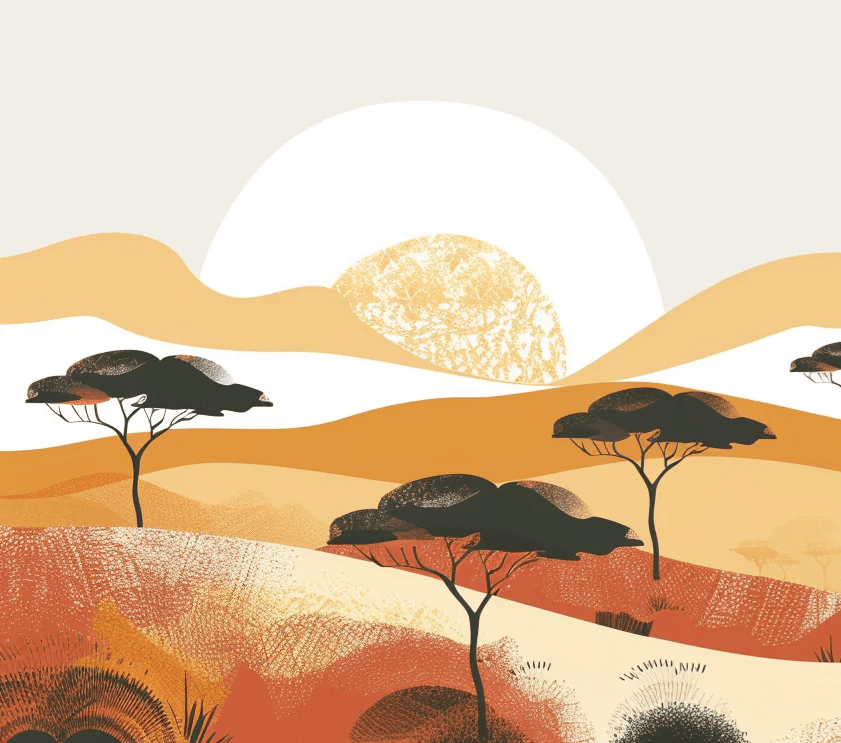 Soleil d’Afrique : Éclat et Simplicité - Illulart: Papier peint panoramique